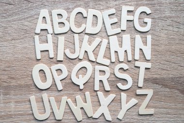 Ahşap arka plan üzerinde ABC