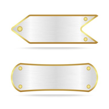 Vida ile gümüş metal etiket