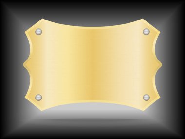 Vektör Metalik altın isim levhası ya da altın etiket metal