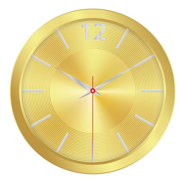 Gold watch face over white — Stock Vector