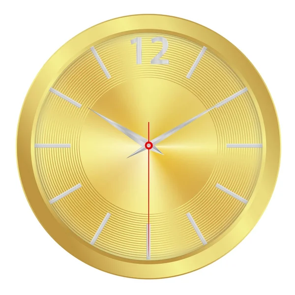 Orologio d'oro faccia su bianco — Vettoriale Stock