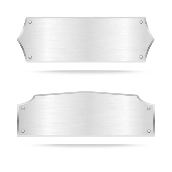 Vector Placa de metal ou etiqueta de metal com parafusos com parafusos —  Vetores de Stock
