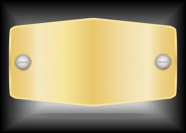 Placa metálica do nome do ouro do vetor ou metal da etiqueta do ouro —  Vetores de Stock
