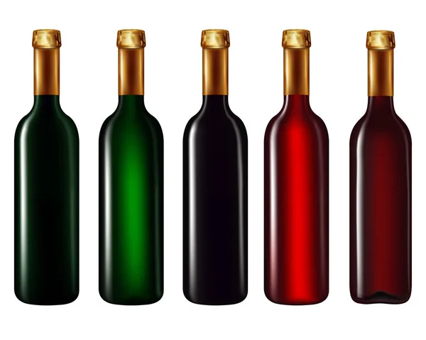 Bottiglie isolate su bianco — Vettoriale Stock