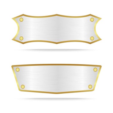 Vida ile gümüş metal etiket