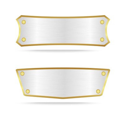 Vida ile gümüş metal etiket