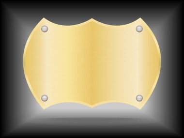 Vektör Metalik altın isim levhası ya da altın etiket metal