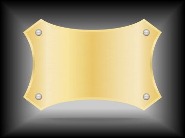 Vektör Metalik altın isim levhası ya da altın etiket metal