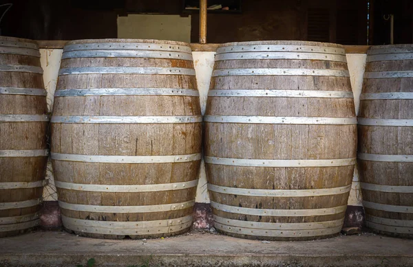 Wine barrels in the cellar of the winery — Stock Photo, Image