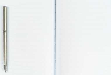 Gümüş kalemli boş defter günlüğü