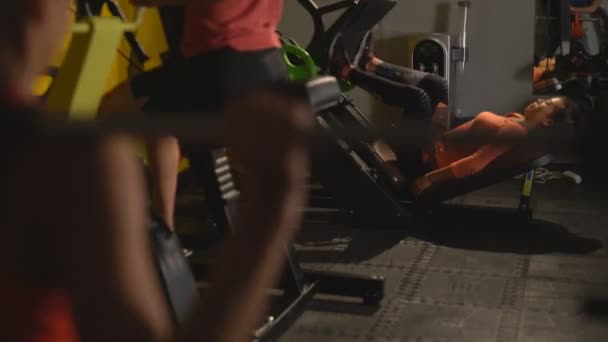 Carrosserie. Vue de la formation des filles en salle de gym — Video