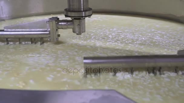 Mléčný výrobek plnou nádrž s obsahem — Stock video