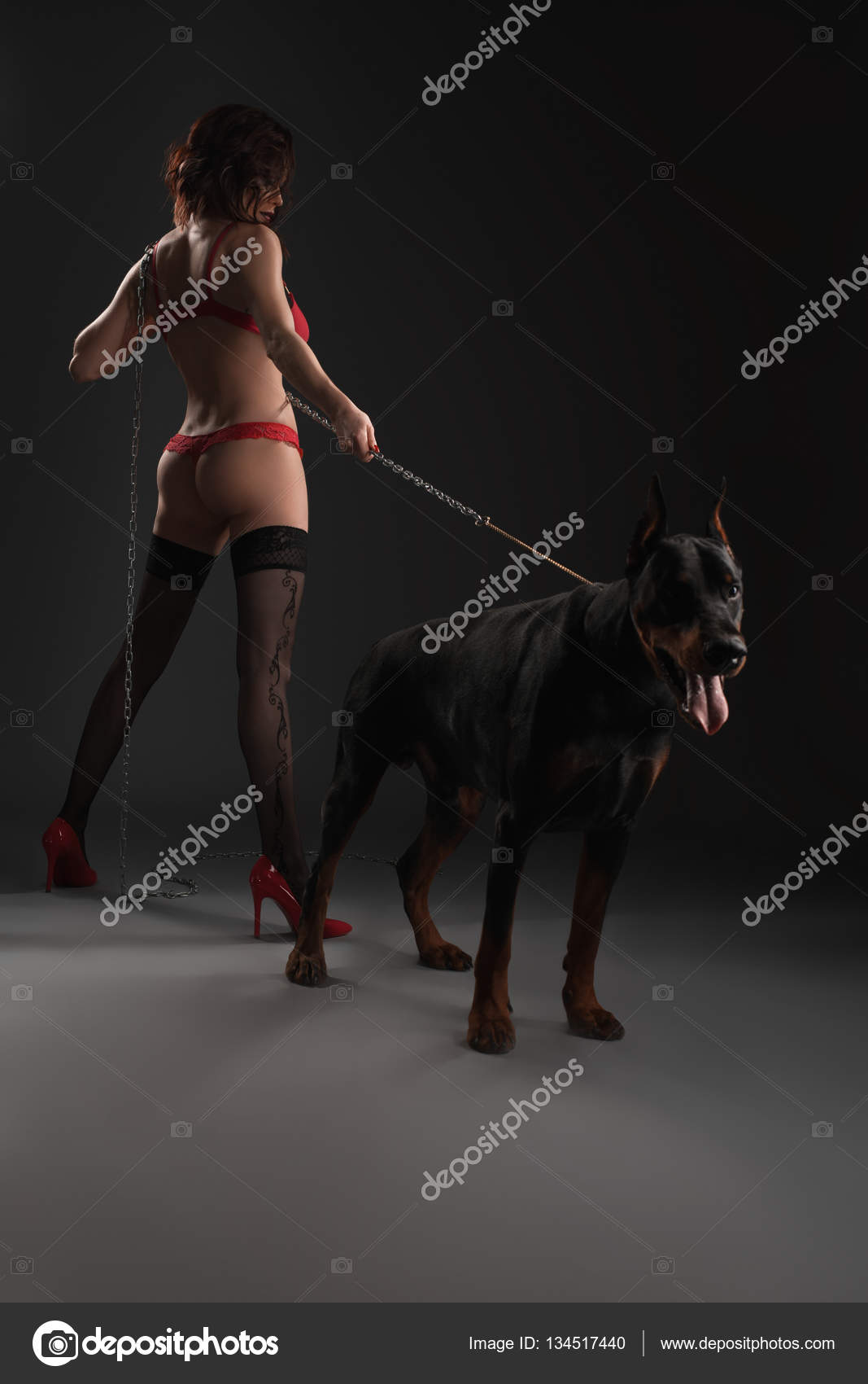 Huge dog woman in lingerie erotic