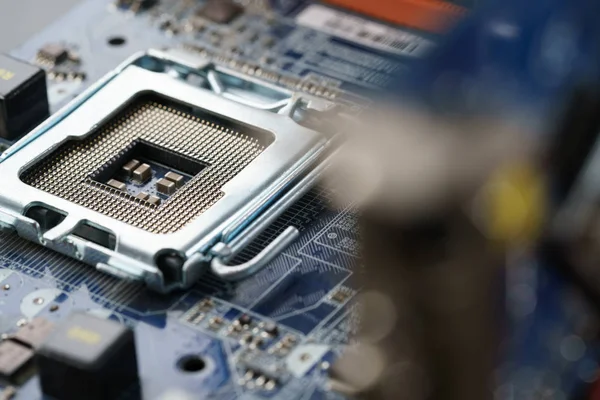 Anschluss für die CPU an das Motherboard — Stockfoto