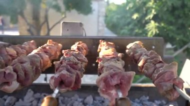 Kıbrıs adasında bir parkta out-of-doors kebab