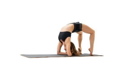 Kadının arka-grup izole studio atış yapması