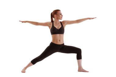 Stüdyo çekim egzersiz fitness modeli