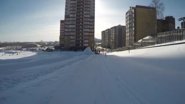 Uphill cabalgando gopro video — Vídeos de Stock