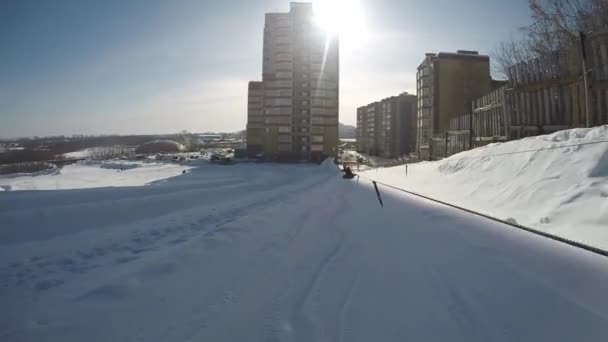 Downhill paardrijden gopro video — Stockvideo