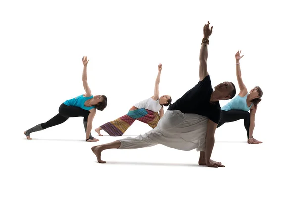 People doing yoga shot isolated — Stock Photo, Image