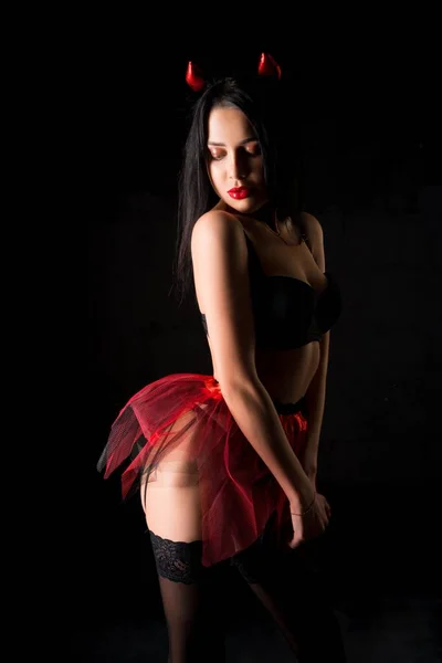 Show girl in sexy bdsm lingerie cropped shot — ストック写真