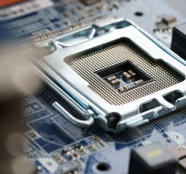 Anschluss für die CPU an das Motherboard — Stockfoto