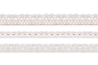 Pastel rengi dantel kurdeleler izole edilmiş çekim