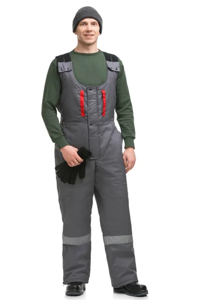 Man in workwear isolated view — Stock Photo, Image