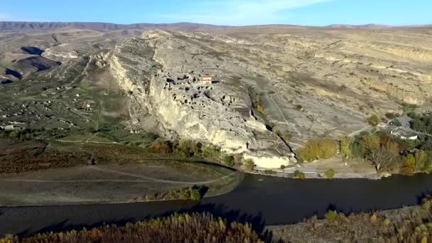 Amazing aerial view of Uplistsikhe — Stock Video