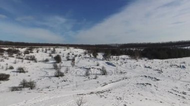 güzel panoramik karlı manzara quadrocopter vurdu