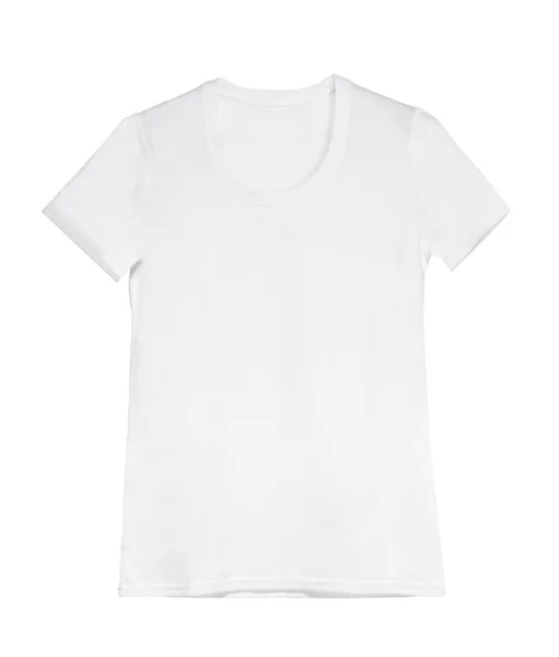 T-shirt donna bianca su appendino — Foto Stock