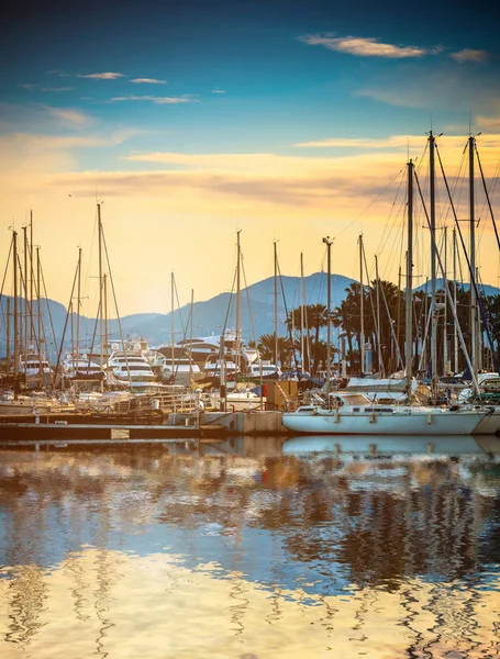 Yacht port at suset — Stock Photo, Image