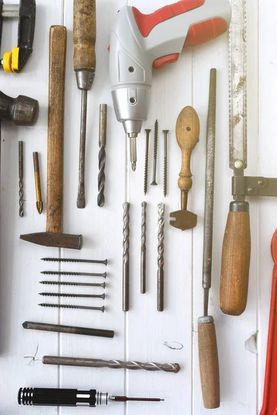 Tools on wooden table — Stock Photo, Image