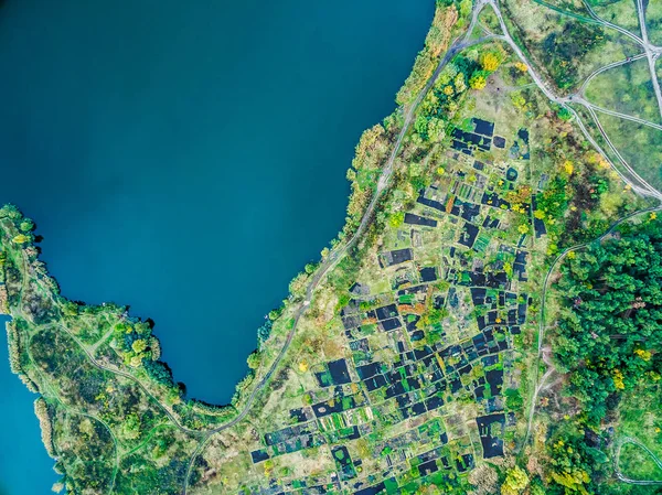 Вид с воздуха на сады — стоковое фото
