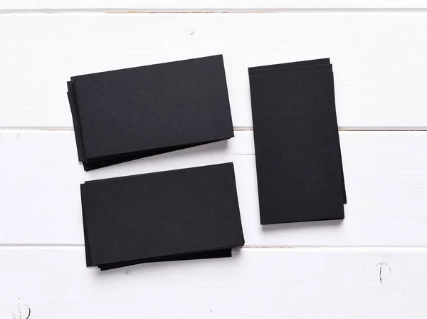 Pilhas de cartões pretos — Fotografia de Stock