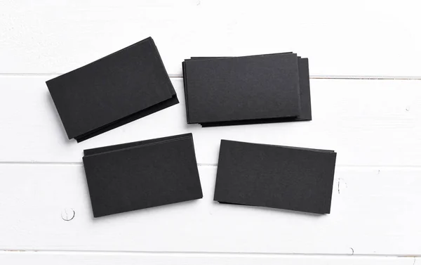 Stacks of black business cards — Stock Photo, Image