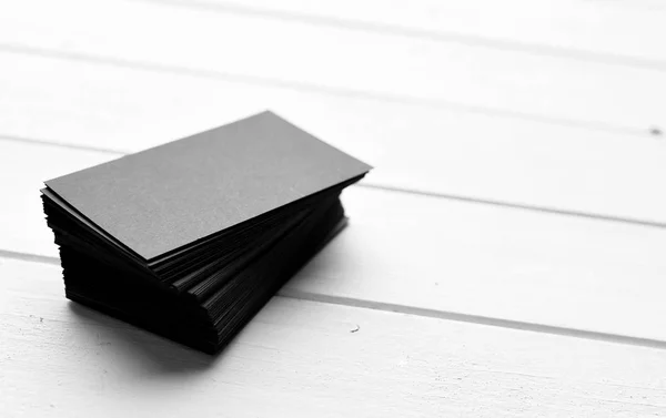 Stack of black business cards — Stock Photo, Image