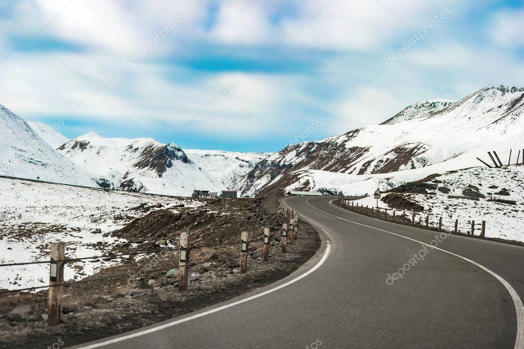 winter winding road