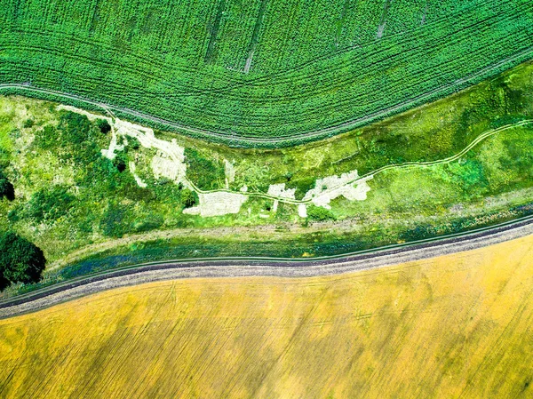 Сельскохозяйственные поля сверху — стоковое фото