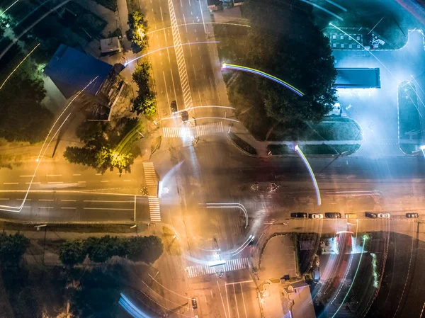 高夜的十字路口 — 图库照片