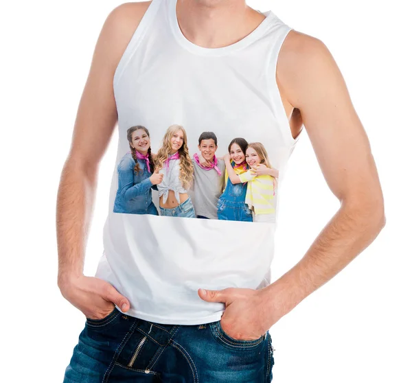 Male simple tank top made of cotton — Stock Photo, Image