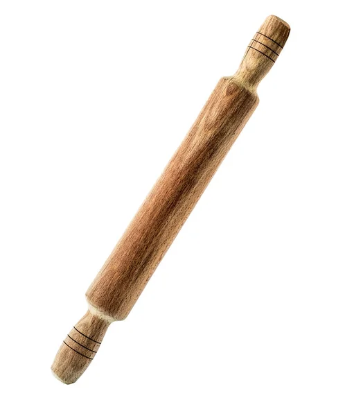 Mão segurando rolo pino, isolado em um fundo branco — Fotografia de Stock
