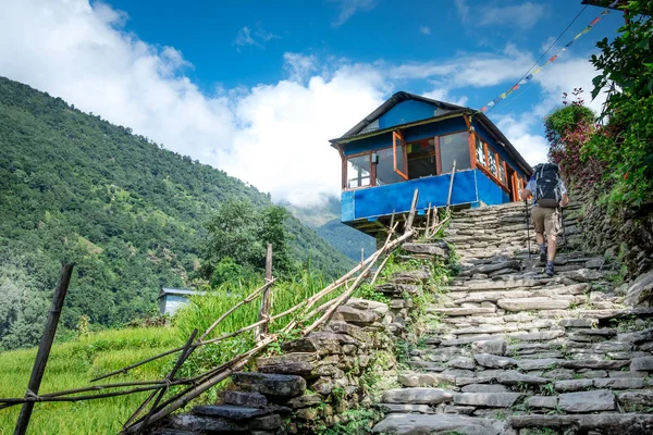 尼泊尔山房子 — 图库照片