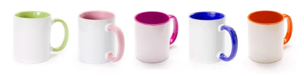 Set of white cups isolated on white background. — Stock Photo, Image