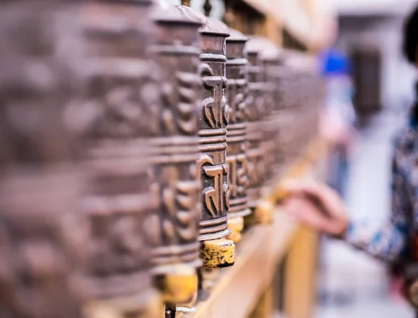 Rodas de oração em Budhanath Stupa em Kathmandu, Nepal — Fotografia de Stock