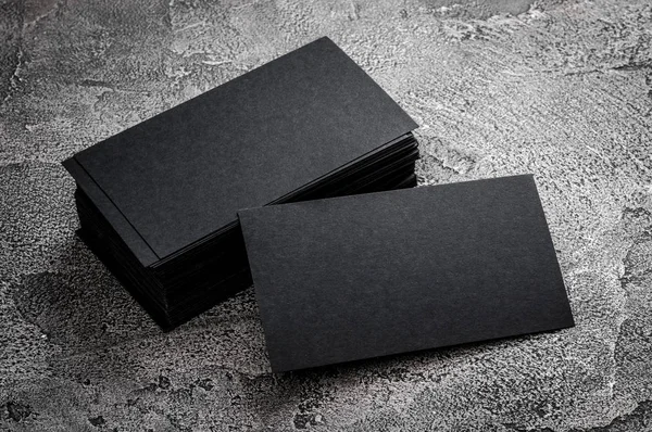 Sjabloon voor visitekaartjes zwart papier — Stockfoto