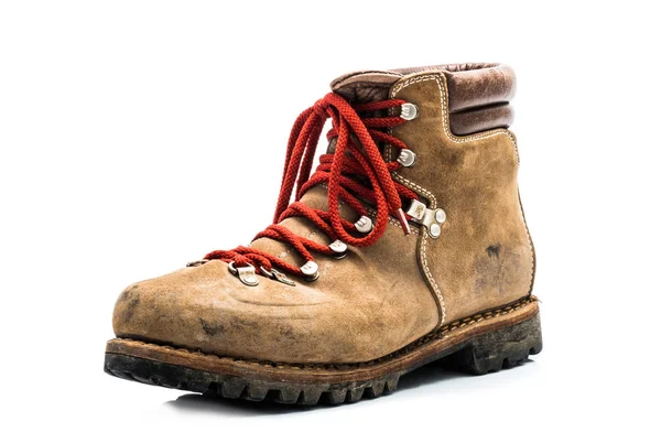 Eski deri dağ ayakkabı — Stok fotoğraf