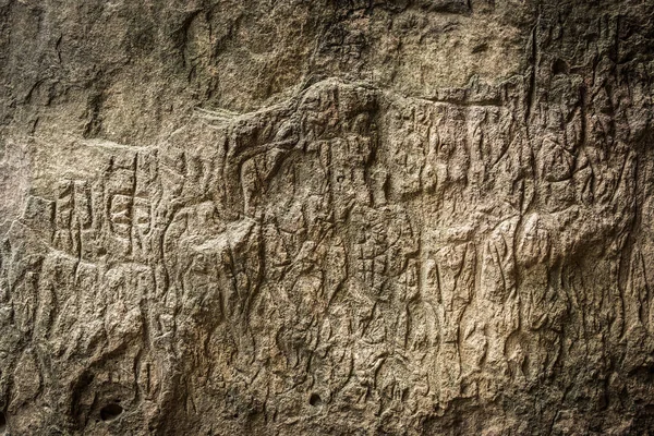 Ancient rock carvings in Gobustan National Park — Stock Photo, Image