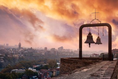 bells and beautiful view of Tbilisi clipart