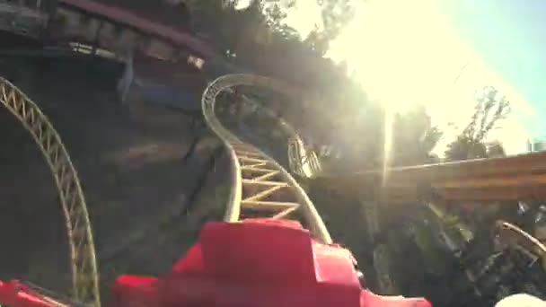 Roller coaster run — Stock Video